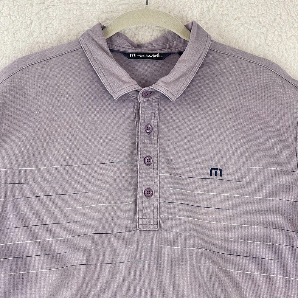 Travis Mathew Performance Golf Polo Shirt Men Size XL Purple Short Sleeve Casual - Picture 3 of 16